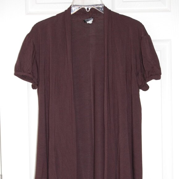 THX Dark Brown Open Front Rayon Top Women Size XL - Picture 2 of 5